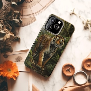 iPhone Case Tiger Print, Vintage Safari Style Phone Cases, Animal Prints, Jungle Animals Design Cases, Tough iPhone Case, Retro Case, Trendy