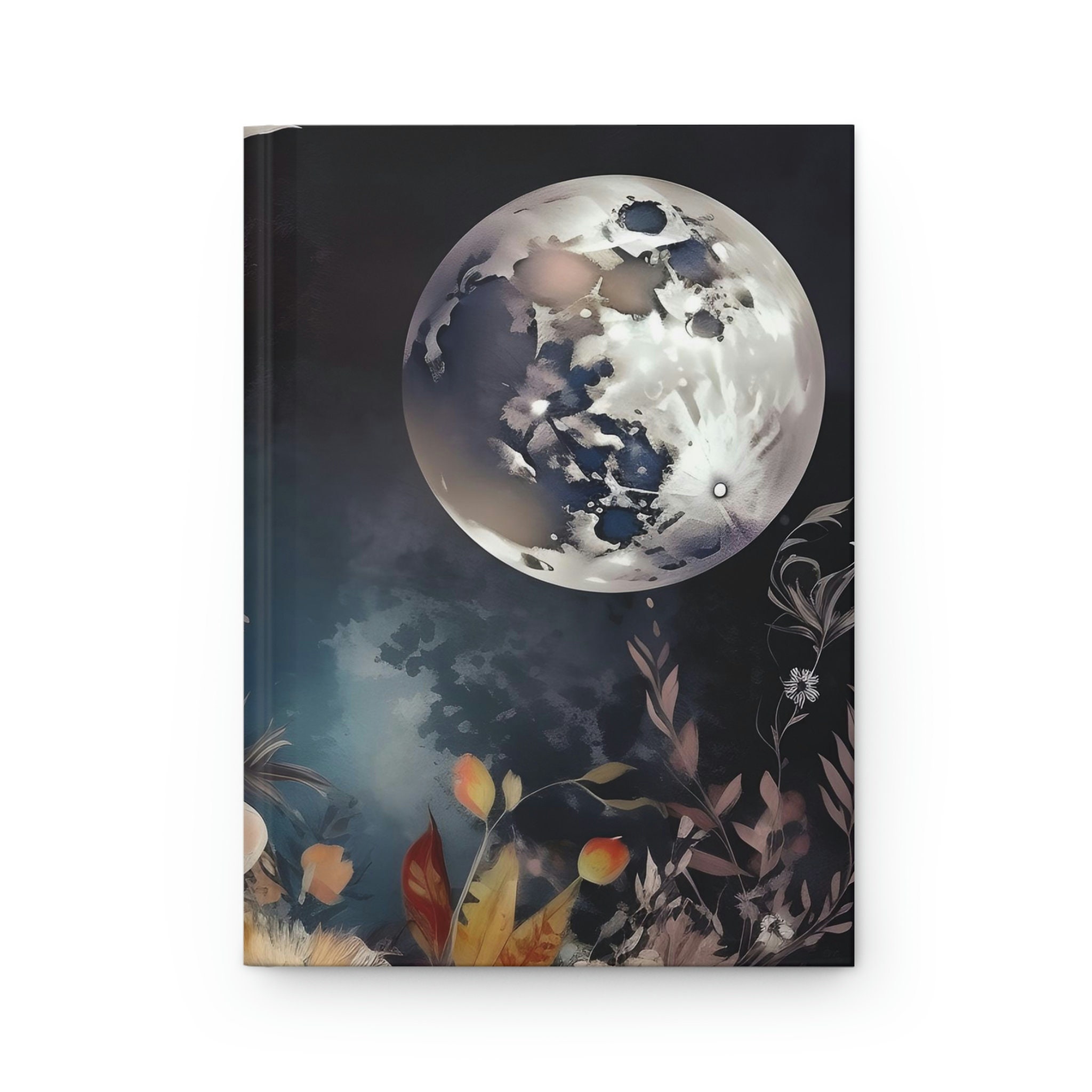 Moon Hard Cover Journal, Dream Journal, Manifestation Journal, Floral ...