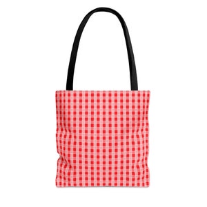 Red Palaka Tote Bag | Hawaii Nature | Reusable Bag | Hawaii Gift | Aloha Aina | Canvas Tote Bag | Back To School