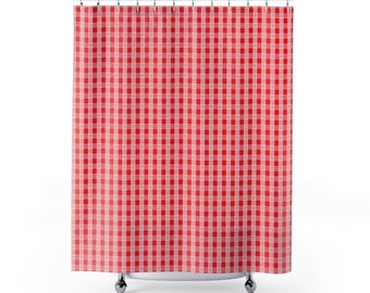 Red Palaka Shower Curtain