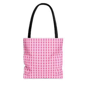 Pink Palaka Tote Bag | Hawaii Nature | Reusable Bag | Hawaii Gift | Aloha Aina | Canvas Tote Bag | Back To School