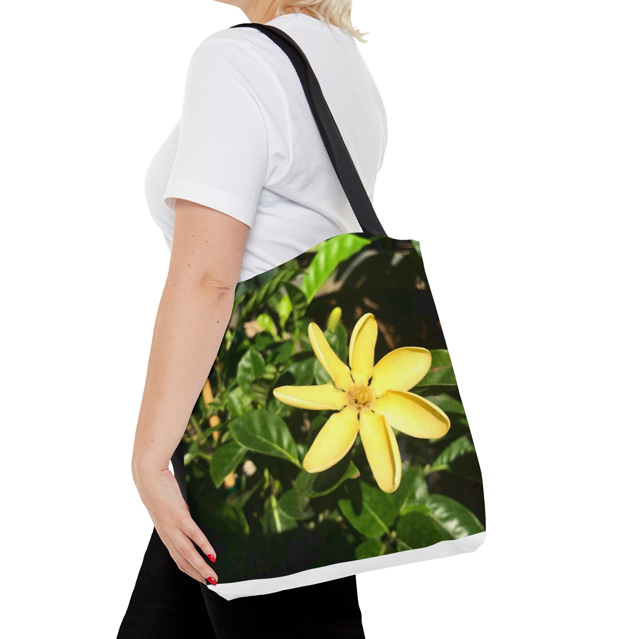 Gelbe Tiare Blume | Hawaii Natur | Wiederverwendbare Tasche | Hawaii Geschenk | Aloha Aina | Canvas Einkaufstasche | Zurück zur Schule