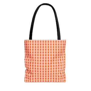 Orange Palaka Tote Bag | Hawaii Nature | Reusable Bag | Hawaii Gift | Aloha Aina | Canvas Tote Bag | Back To School
