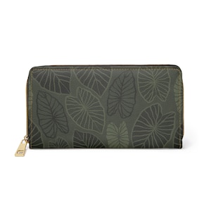 Cartera con cremallera/tarjetero de Lau Kalo, monedero minimalista, cartera de piel sintética, regalo de Hawái, cartera de viaje, imprescindible para todos los días