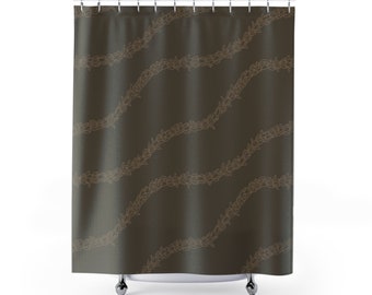 Dark Brown Lei Pikake Shower Curtain