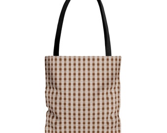 Brown Palaka Tote Bag | Hawaii Nature | Reusable Bag | Hawaii Gift | Aloha Aina | Canvas Tote Bag | Back To School