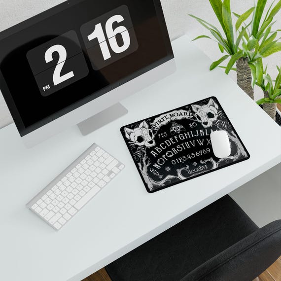 Tapis De Souris Ouija Board XL - 60x30 Cm, Surface Ultra-Lisse Pour Jeux Et Bureau, Design Horreur
