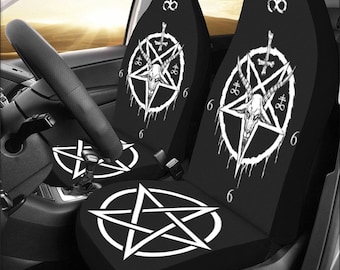 Satanic Baphomet Car Seat Covers, Gothic Car Accessories, Devil