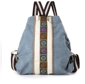 Handmade Embroidered Bohemian Backpack Womans Canvas Travel - Etsy