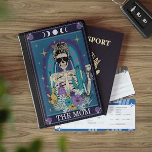 Goth Tarot Card THE MOM Paspoorthoes Veganistisch paspoorthoes Gotische instapkaart Reizen Heksenpaspoorthouder Hekserij reizen