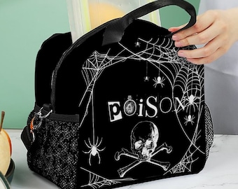 Borsa per il pranzo Goth Poison, borsa per alimenti, borsa termica per bevande, bagaglio, vacanza, scuola, lavoro, spiaggia, parco, crociera, portapranzo blu, borsa per alimenti, viaggio, regali