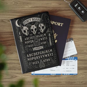 Mystical Spirit Board Passport Cover | Travel Accessory, Essential Travel Gear, Unique Gift, Boho Style, Adventure Ready