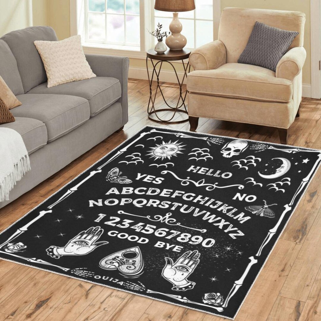 Goth Ouija Rug | Witchy Occult Carpet, Gothic Home Decor, Mystic Pagan ...