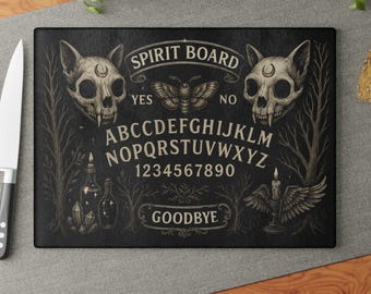 Gothic Spirit Board Glassnijplank: Witchy Kitchen Decor
