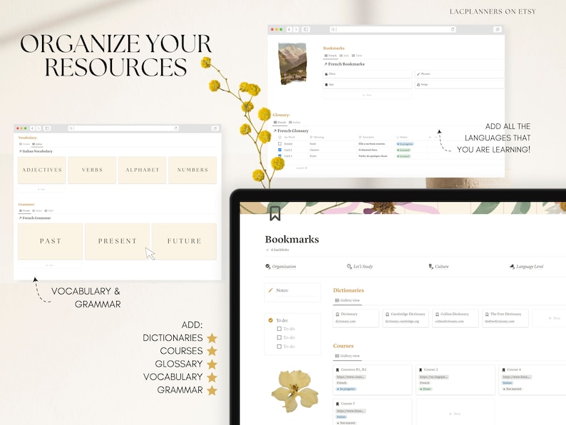 Language Learning Notion Template, Foreign Language, Student Planner ...