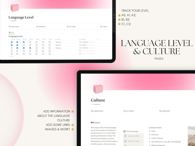 Language Learning Notion Template, Foreign Language, Student Planner ...