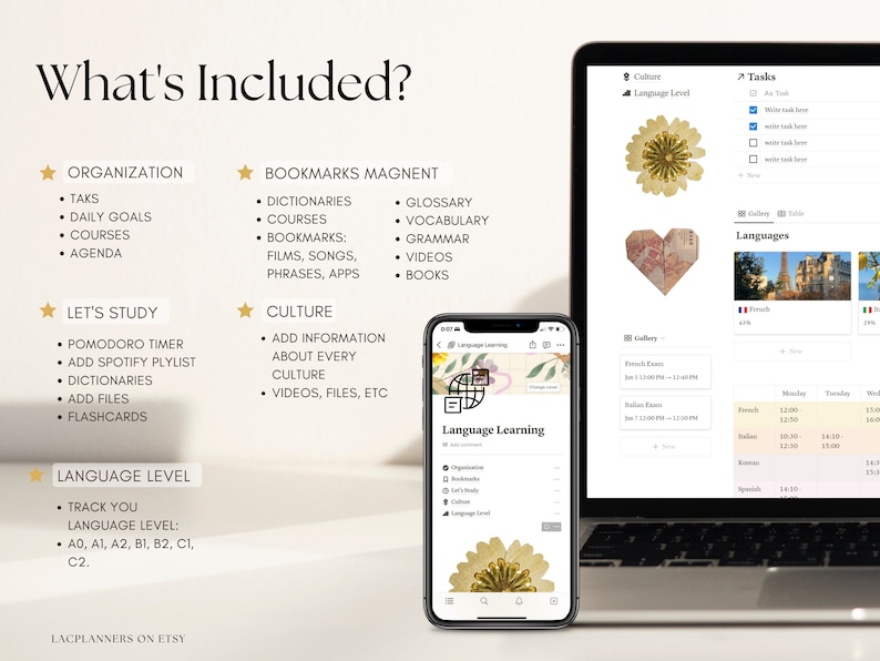 Language Learning Notion Template, Foreign Language, Student Planner ...