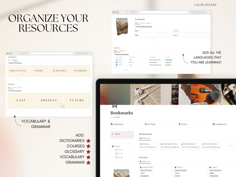 Language Learning Notion Template, Foreign Language, Student Planner ...