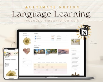 Language Learning Notion Template, Foreign Language, Student Planner ...