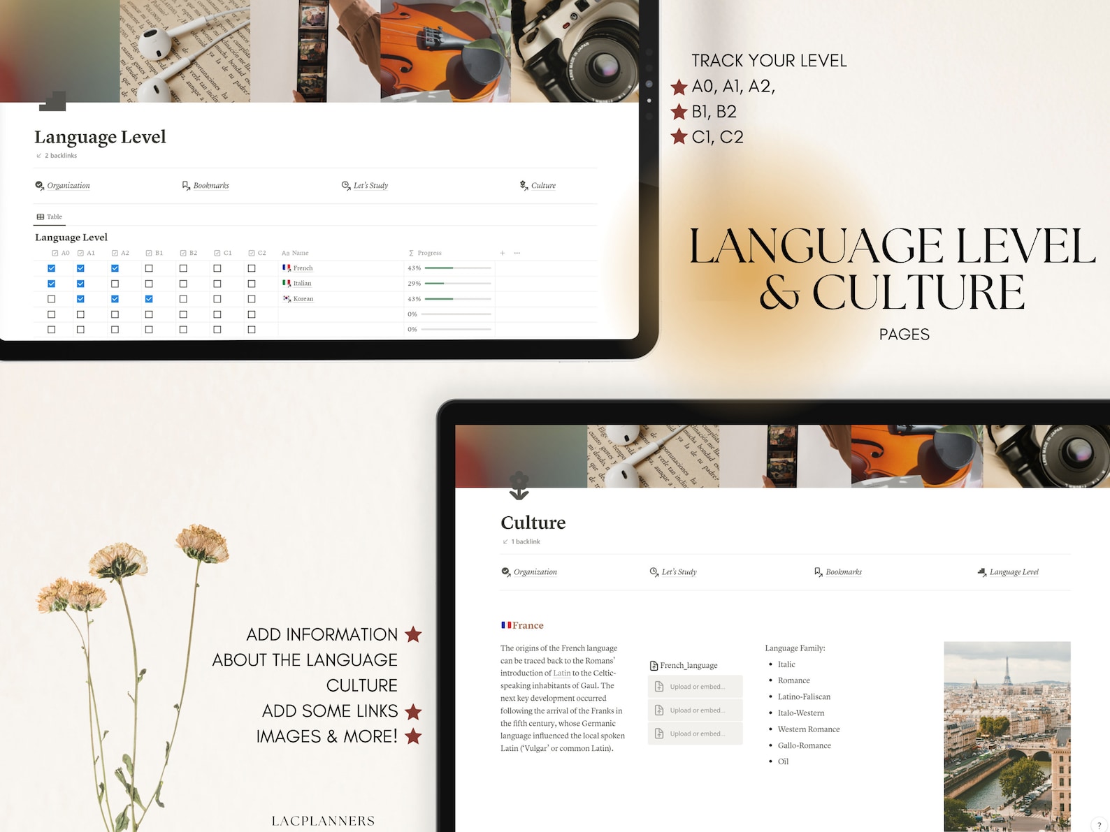 Language Learning Notion Template, Foreign Language, Student Planner ...