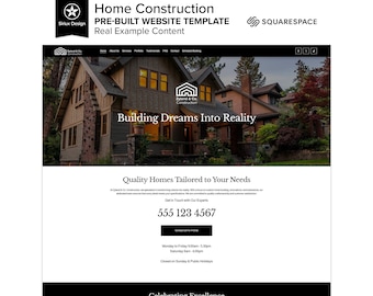 Home Build Website Template: Construction & Property Development (Squarespace)