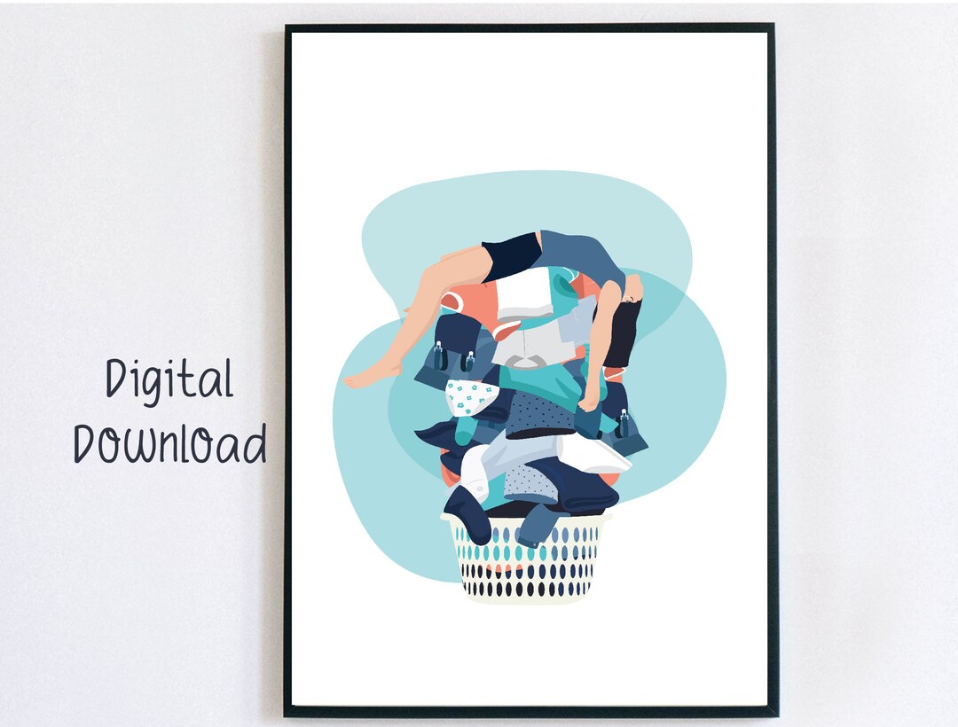 Laundry Room Wall Art, PRINTABLE Funny Laundry Room Artwork, Laundry