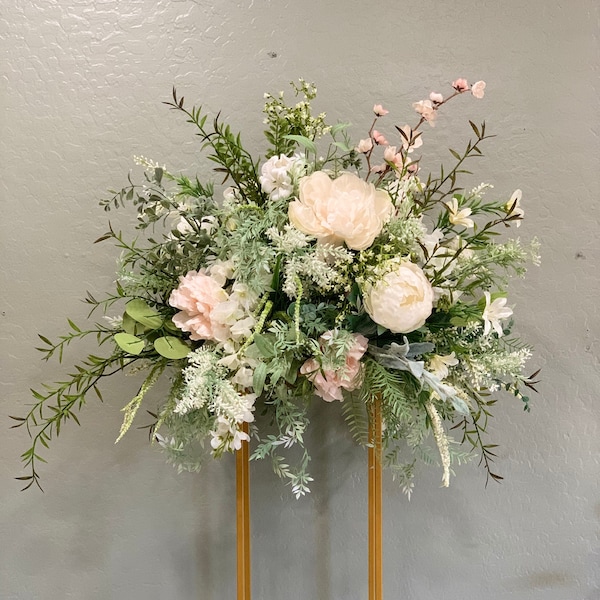 Extra Large Ivory Blush Pink Greenery wedding Centerpiece Table Decoration Flowers Eucalyptus