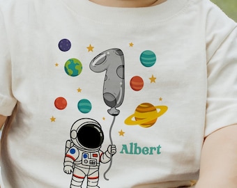 Personalized Astronaut 1st Birthday Shirt: Custom Space Tee