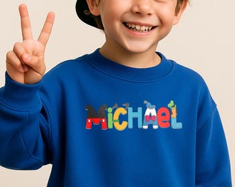 Personalized Kids Vacation Sweatshirt: Custom Character Name Crewneck