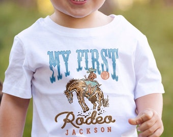 Custom 'My First Rodeo' Shirt, Western Birthday, Cowboy Outfit