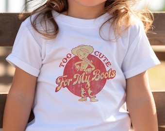 Camiseta vaquera para niño pequeño, botas vaqueras, camiseta gráfica, camiseta retro campestre para niños