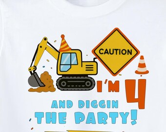 Construction Birthday Shirt: Editable Name & Age, Toddler Party Outfit