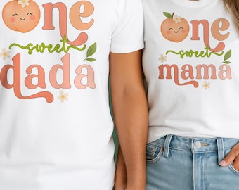 One Sweet Peach 1st Birthday Matching Family Shirts
