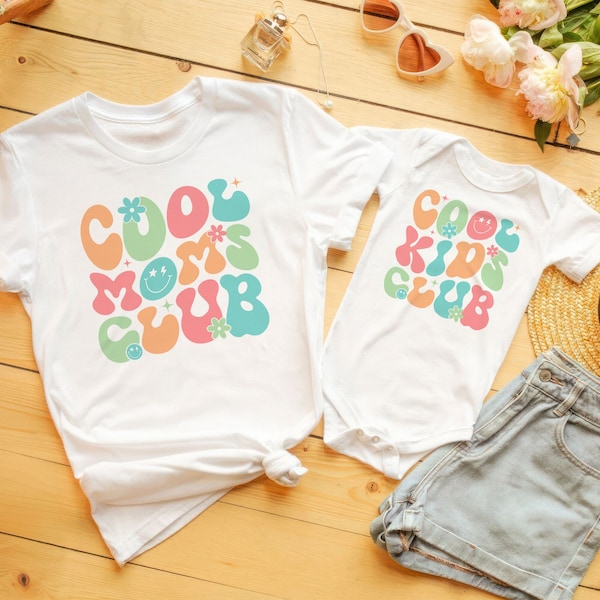 Cool Moms Club Cool Kids Club Shirts, Gift For Mom and Me, Funny Mom and me Shirt, Mom Birthday Gift, Cute Mom Gift, Mommy and me Shirt.