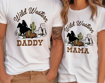 Cowboy Family Matching Shirts – Wild Western Mama Daddy Kids Tee Set