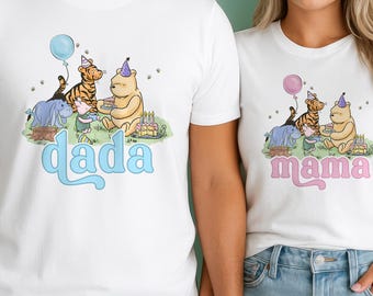 Personalized Winnie the Pooh 1st Birthday Family Shirts