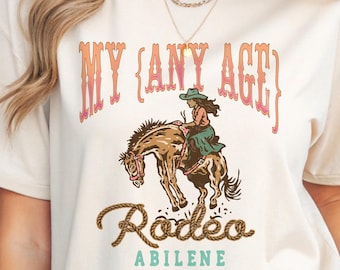 Camiseta personalizada de cumpleaños de rodeo: camiseta vaquera personalizada para fiesta del oeste