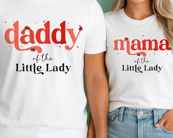 Camiseta de primer cumpleaños con diseño de mariquita, camiseta personalizada con nombre y edad para fiestas familiares a juego.