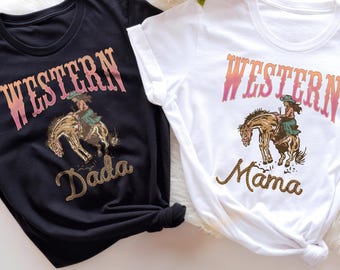 Camisetas familiares de rodeo personalizadas: camisetas personalizadas del oeste