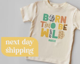 Two Wild Birthday Shirt: Animal Print, Retro Boho