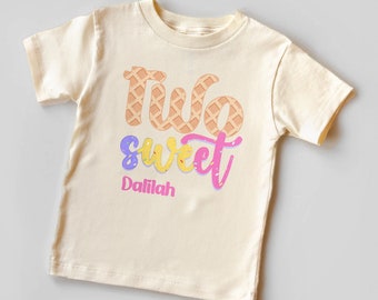 Custom TWO Sweet Jumpsuit, TWO Sweet Birthday Tee, Ice Cream Birthday Outfit, Second Birthday, 2nd Birthday Outfit, Ice Cream Natural Shirt.
