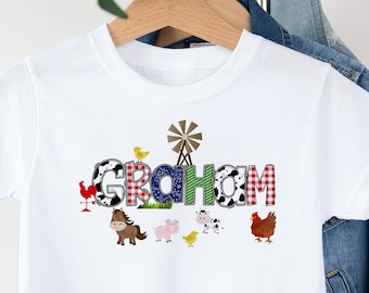 Custom Farm Name Shirt: Kids Toddler Farm Animals Tee