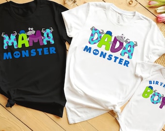 Family Shirts Monsters Birthday, Family Shirts Monster University Birthday Shirt, Mike and Sully Boo Shirt, Matching Family Party Shirts.
