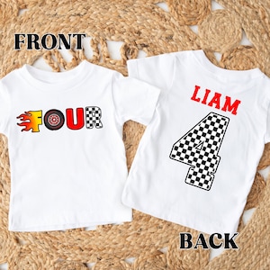 Four Racing Birthday Custom Shirt, 4th Race Car Birthday Outfit, Cars 4th Birthday Shirt, Birthday Boy Shirt, 4th Birthday, Racing Birthday.