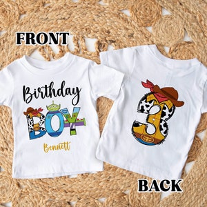 Toy Story Birthday Shirt, Woody Birthday Shirt, Buzz Birthday Shirt, Birthday Boy Toy Characters, Toy Birthday Shirt, Toy theme party.