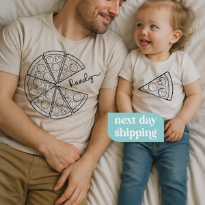 Custom Daddy and Me Pizza Shirts, Father's Day Matching Outfits