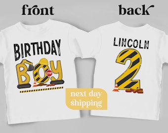 Construction Birthday Shirt – Personalized Toddler Outfit, Custom Name & Age