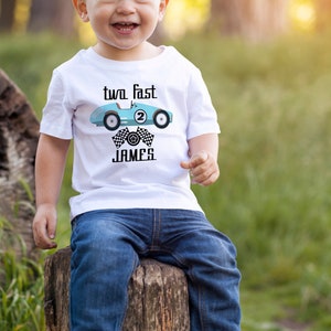 Two Fast Birthday Shirt: Race Car 2nd Birthday Outfit image 4