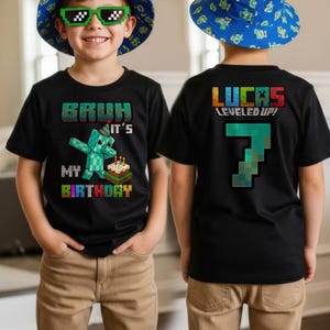 Gamer Birthday Shirt for Kids – Personalized Name & Age Video Game Party Tee