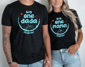 Camisetas de cumpleaños familiares de surf a juego: La camiseta Big One